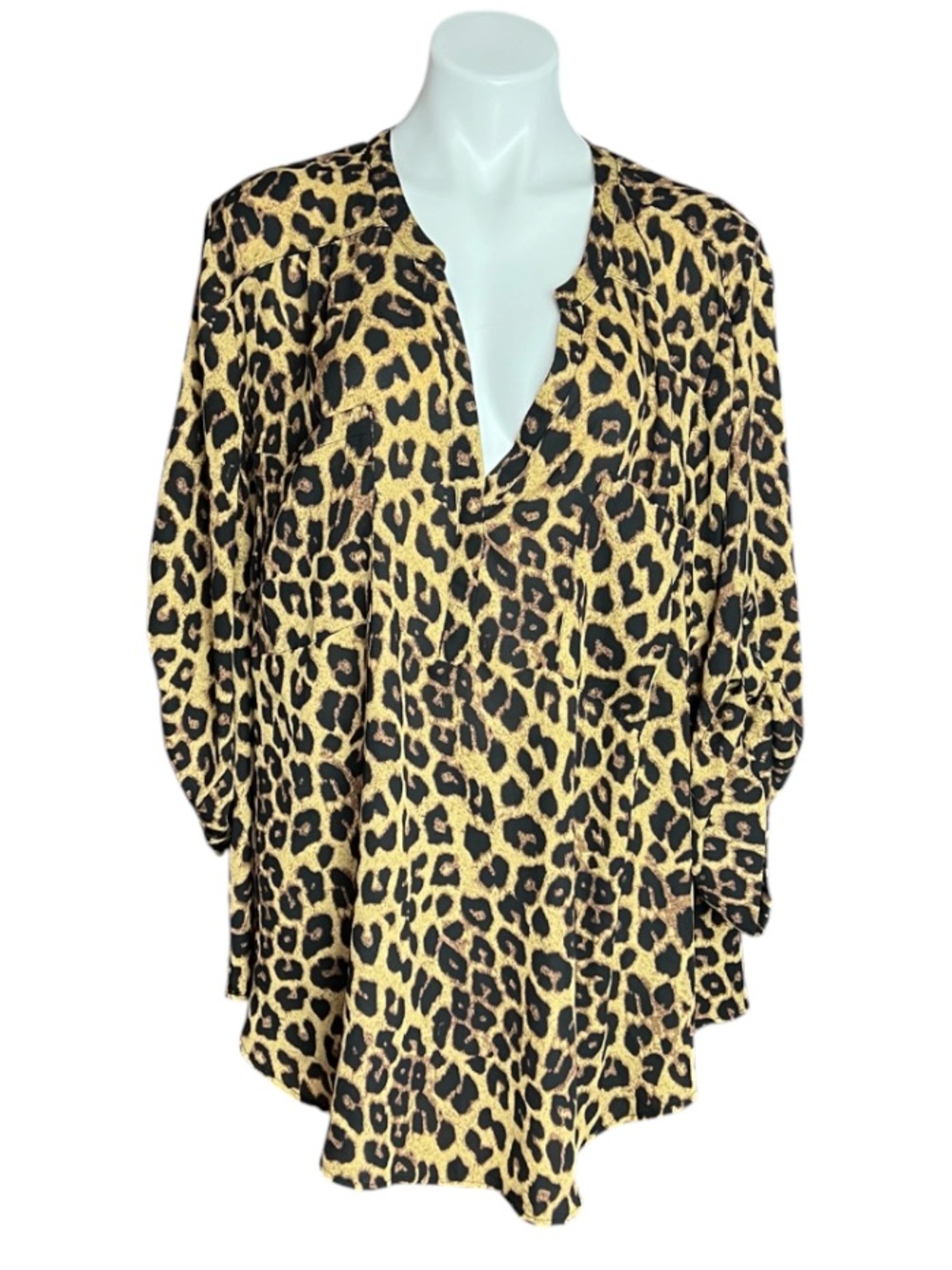 Torrid Harper Leopard Blouse Size 4 Plus Size Tunic Top Animal Print